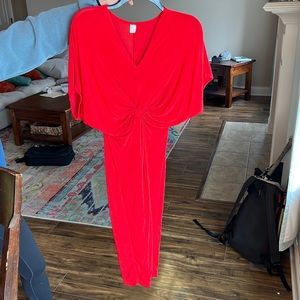 Red, size small, women’s dress.